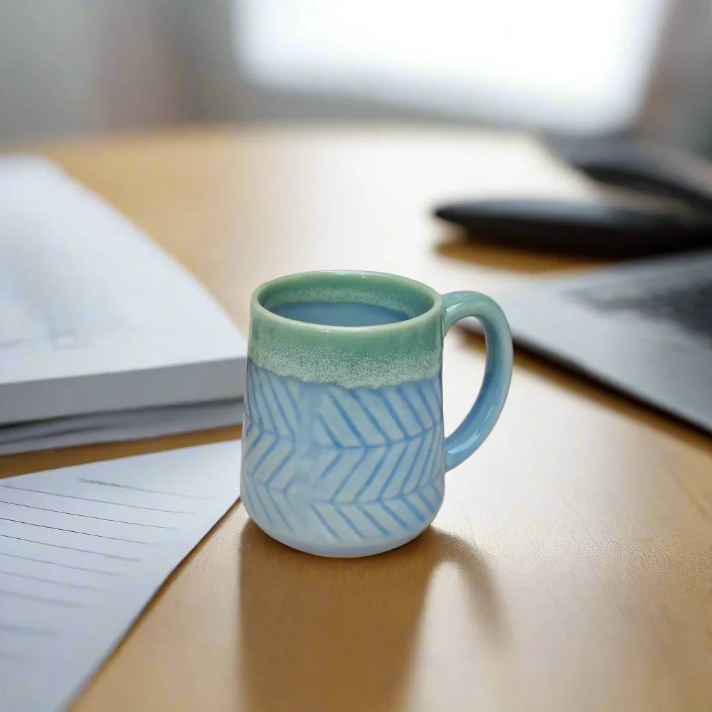 Timeless Ocean Wave Ceramic Mug - 300 ml