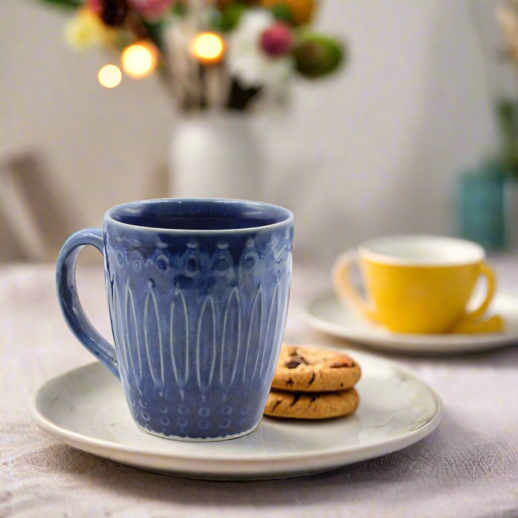 Blue Horizon Handcrafted Ceramic Mug - 340 ml