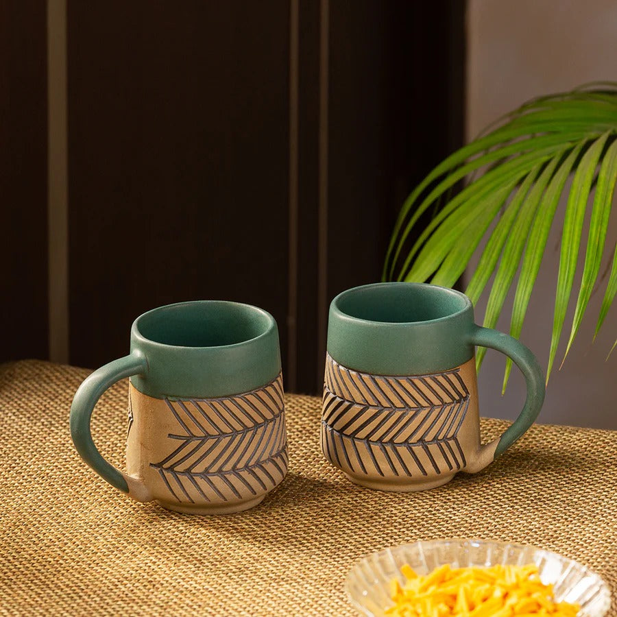 Handcrafted Sap Green Coffee Mug - 330 ml