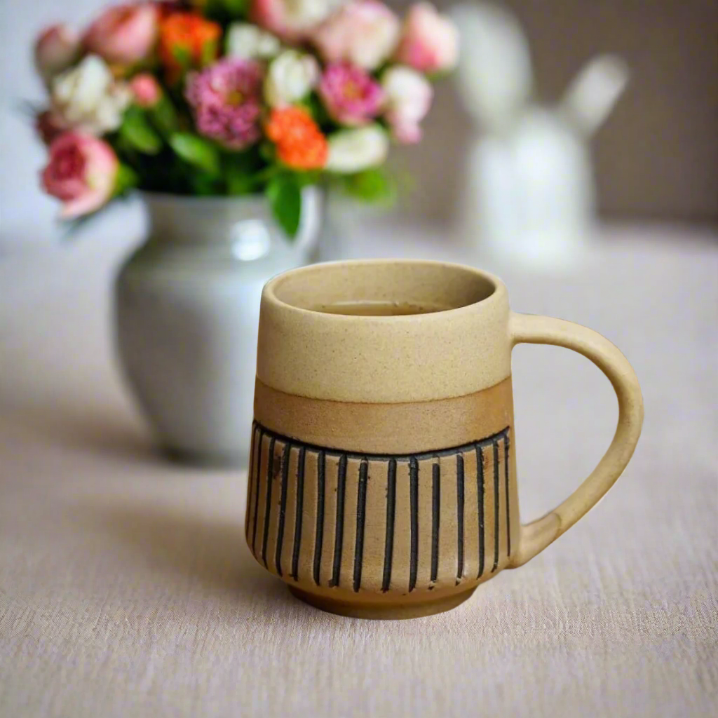 Earthy Brown Ceramic Coffee Mug - 330 ml