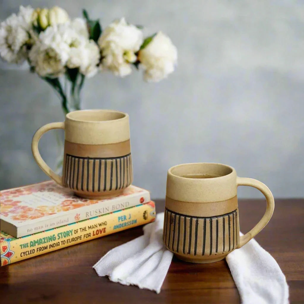 Earthy Brown Ceramic Coffee Mug - 330 ml