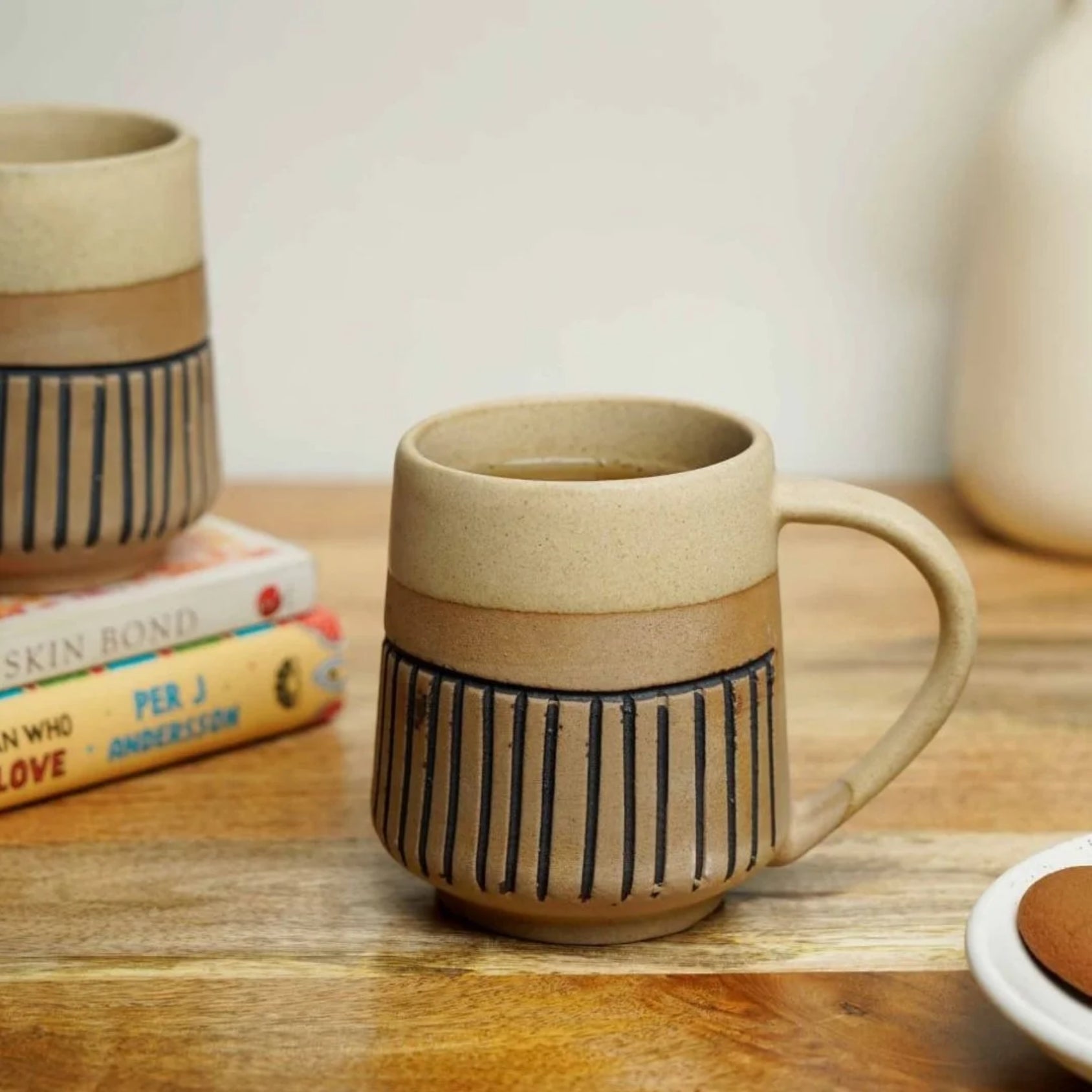 Earthy Brown Ceramic Coffee Mug - 330 ml